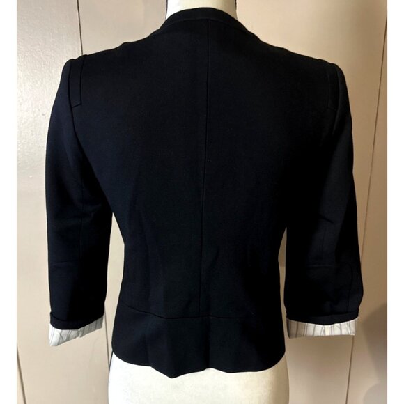 Elegant Minimalist Trina Turk Black Mott Fitted Jacket Size 2 Party Chic Office - Picture 2 of 12